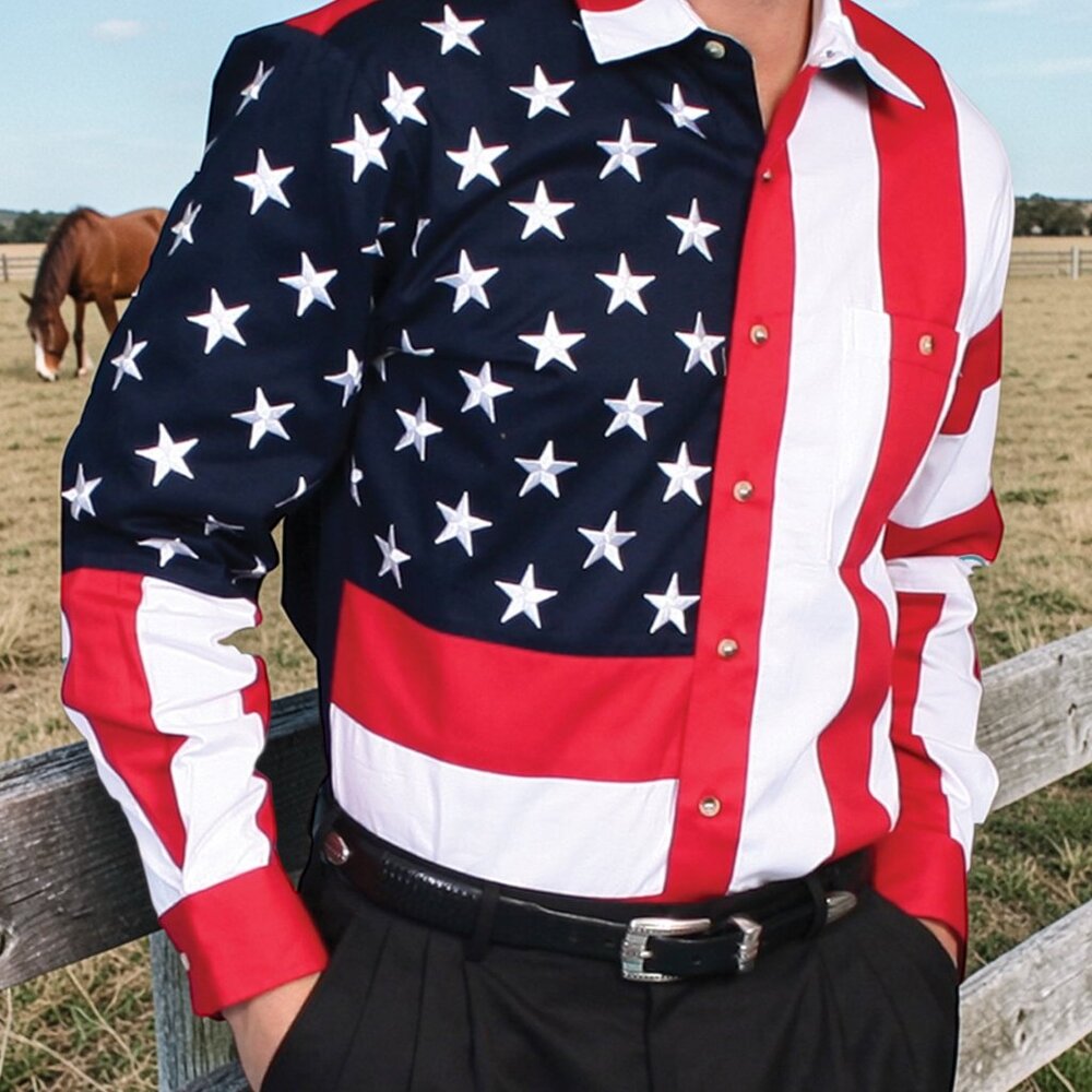 SCULLY ALL AMERICAN - Red, White and Blue Western vintage shirt